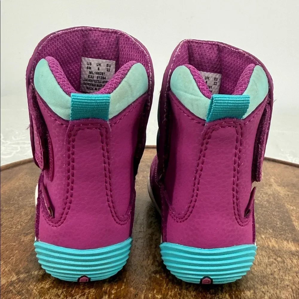 Merrell Boots Kids Toddler 6 Bare Steps Puffer Purple Blue Winter Snow